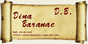 Dina Baranac vizit kartica